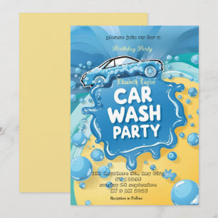 Car Wash party Invitation – Suds  Celebration