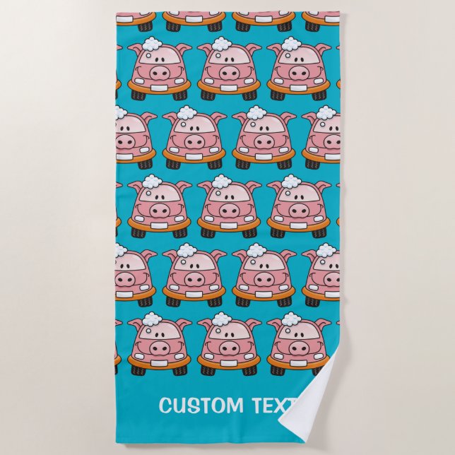 Car wash pig beach towel (Front)