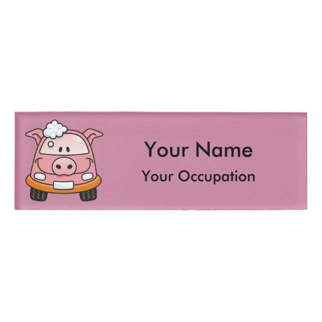 Car wash pig Name Tag (Front)