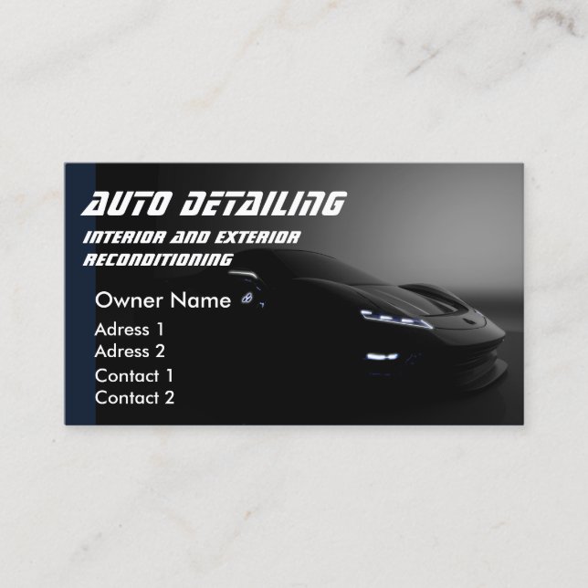 Car Wash Professional Auto Detailing QR Code Business Card (Front)