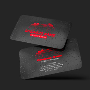 Car Wash & service Auto Detailing Water Drop Business Card