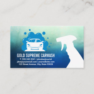 Car Wash   Soap Bubbles Cleaning Auto Business Card