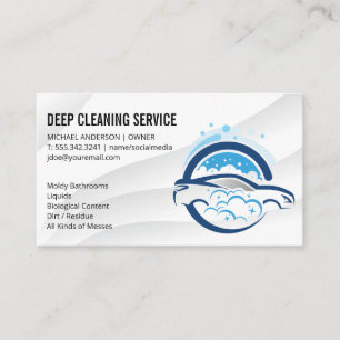 Car Wash Soap Bubbles Cleaning Logo Business Card
