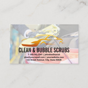 Car Wash Soap Bubbles Logo   Auto Services Business Card