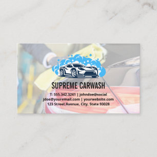 Car Wash Soap Bubbles Logo Business Card