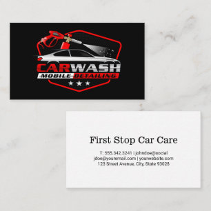 Car Wash Spray Logo   Auto Cleaning Care Business Card
