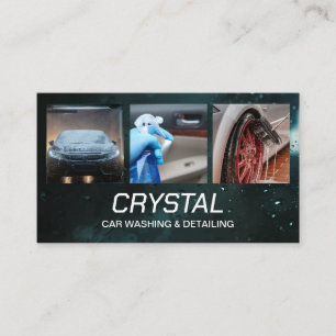 Car Washing and Auto Detailing Three Photos Business Card