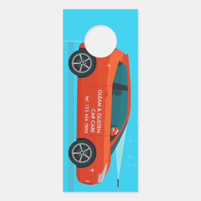 Car Washing Detailing Business Card Door Hanger (Front)