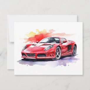 Car watercolor card