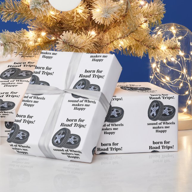 Car Wheel Automotive Tire Technician Birthday Wrapping Paper (Holidays)