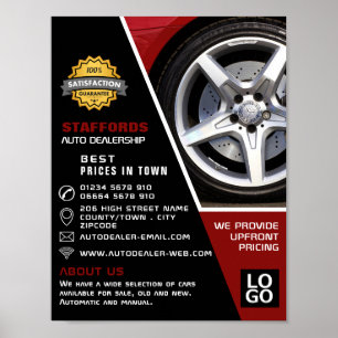 Car Wheel Design, Auto Dealership Advertising Poster
