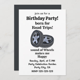 Car Wheel Tire Technician Birthday Invitation
