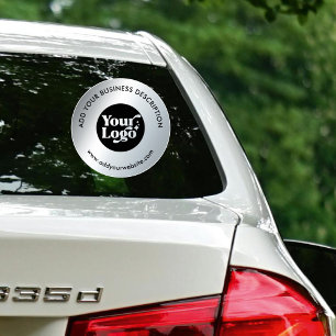 Car Window Decal Brand Logo Website Faux Silver 