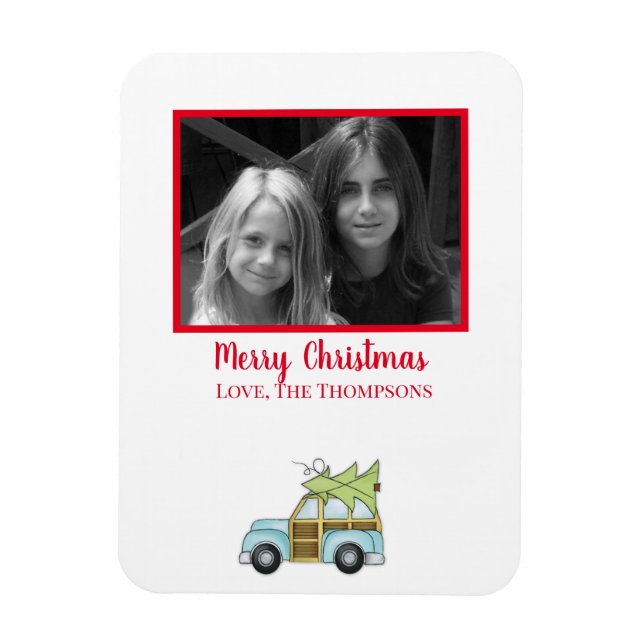 Car with Christmas Tree  Magnet (Vertical)
