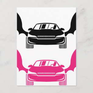 Car with wings postcard