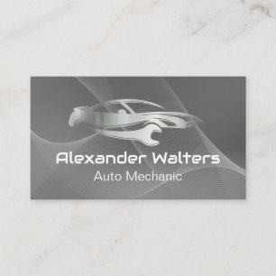 Car Wrench Logo   Mechanic Business Card