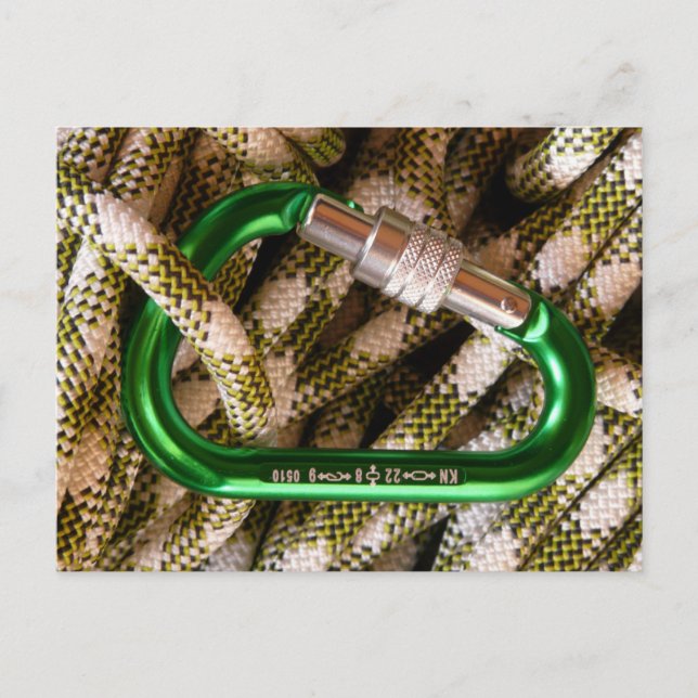 Carabiner and Climbing Rope Postcard (Front)