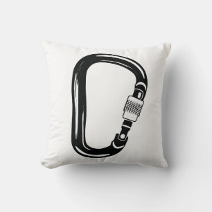 Carabiner Mountain Climbing Bouldering Outdoors Throw Pillow