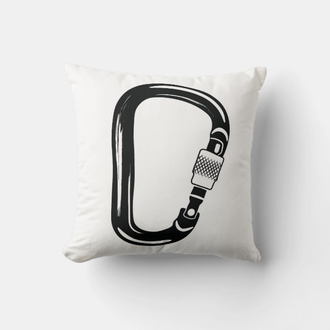Carabiner Mountain Climbing Bouldering Outdoors Throw Pillow (Front)