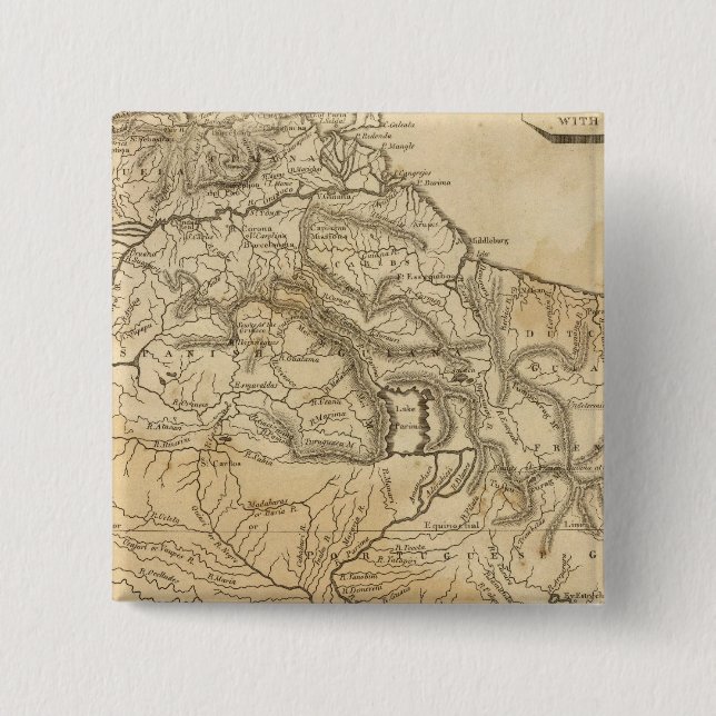 Caracas, Guiana 2 Inch Square Button (Front)