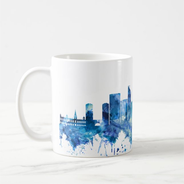 Caracas Venezuela Skyline Blue Coffee Mug (Left)