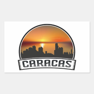 Caracas Venezuela Skyline Sunset Vintage Travel Sticker