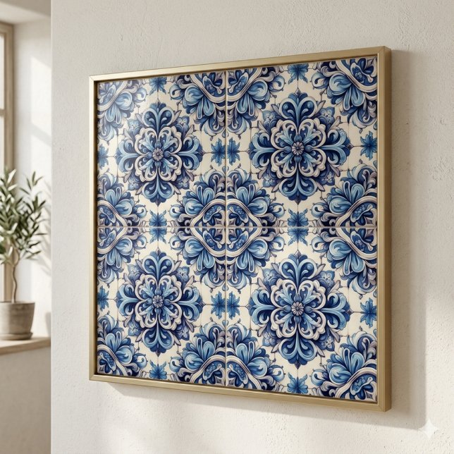 Caracol Azul Talavera Mexican Ceramic  Tile (Create stunning wall art with ceramic tile )
