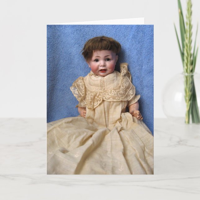Caractère antique Baby Boy Doll Carte de voeux (Devant)