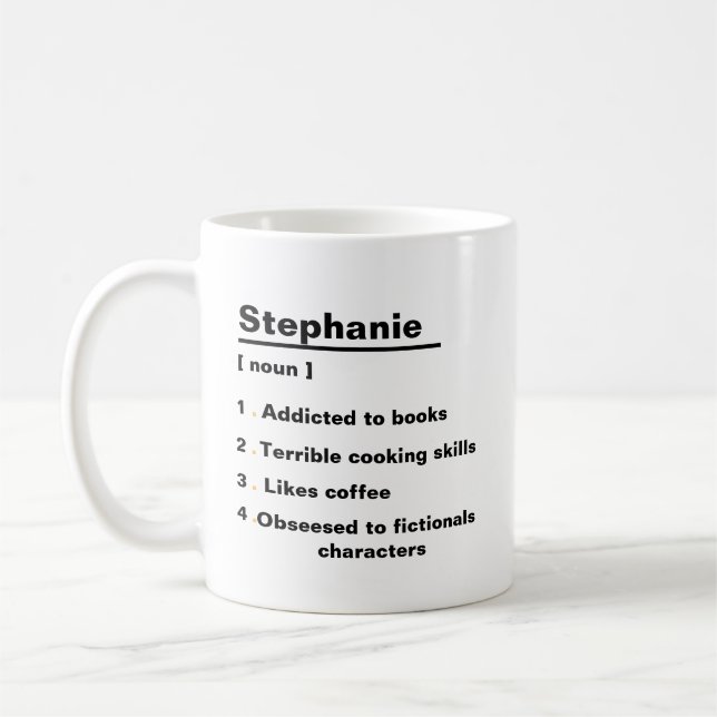 Caractère personnalisé et Mug de nom personnalisé (Gauche)