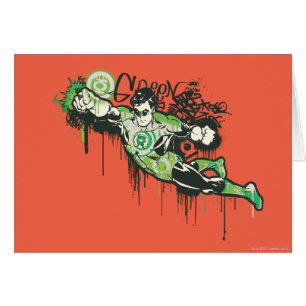 Caractère vert de graffiti de lanterne