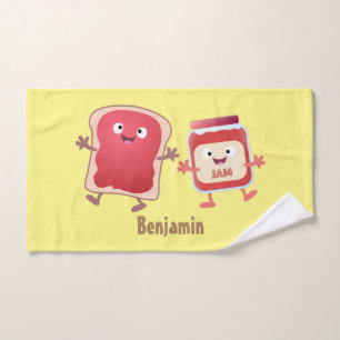 Caractères de dessins animés sur le pain et la con