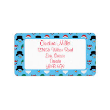 Caractères de Noël Étiquette de adresse