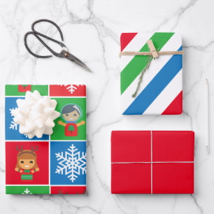 Caractères de Noël mignons Envelopper les feuilles