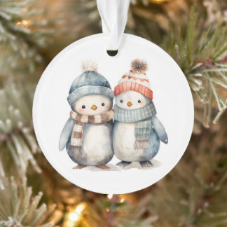 Caractères de Noël Ornement acrylique de pingouin