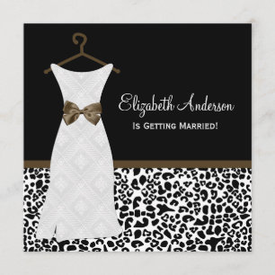 Carafe Brown Gown Leopard PrintBridal Shower Invitation