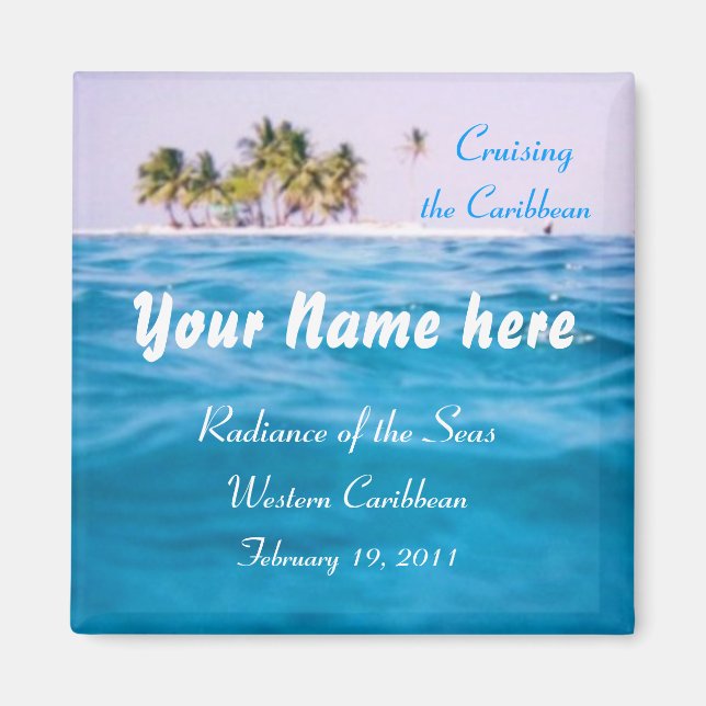 Caraibes Croisière Magnet personnalisé (Devant)