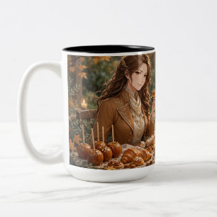 Caramel Apple Autumn – Cozy Golden Harvest Dessert Two-Tone Coffee Mug