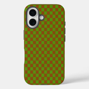 Caramel apple chequered board pattern iPhone 16 case