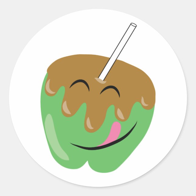 Caramel Apple Classic Round Sticker (Front)