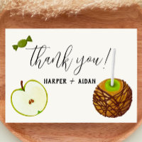 Caramel Apple - Green Baby Shower Thank You Card