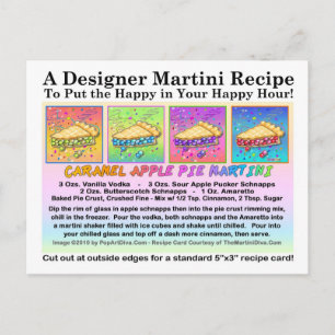 Caramel Apple Pie Martini Recipe Card Postcard