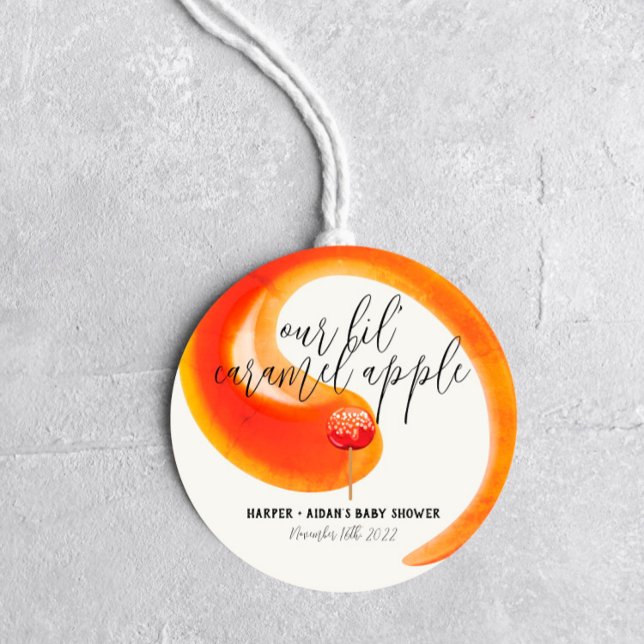 Caramel Apple - Red Baby Shower Favor Sticker (Creator Uploaded)