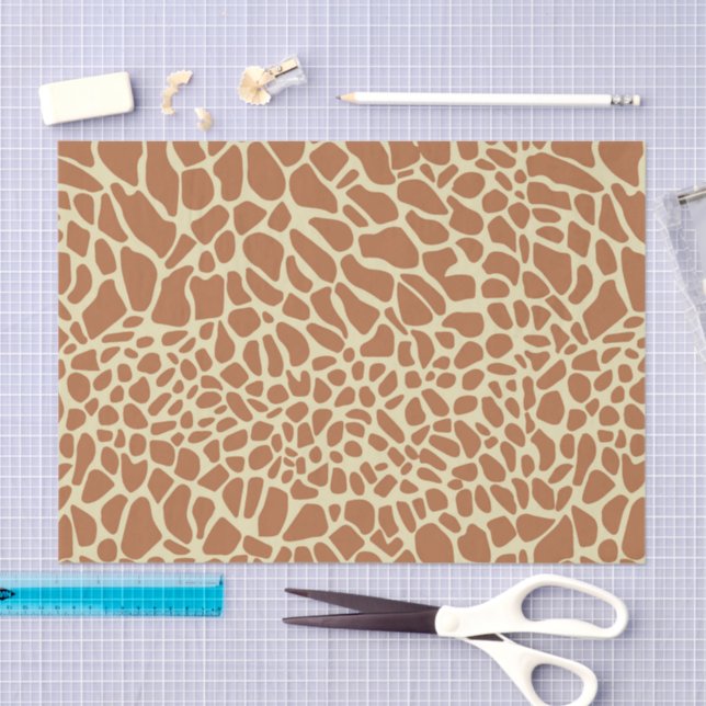 Caramel Brown Beige Giraffe Animal Print Decoupage Tissue Paper (Craft)