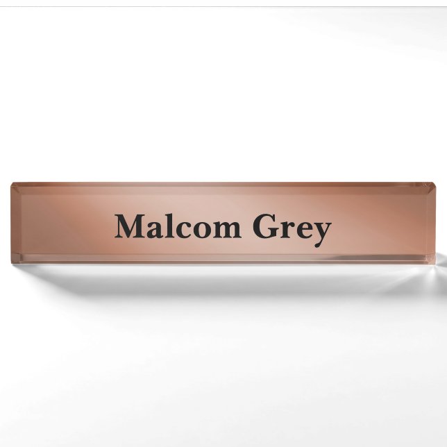 Caramel Brown moonlight ombre effect  Nameplate (Front)