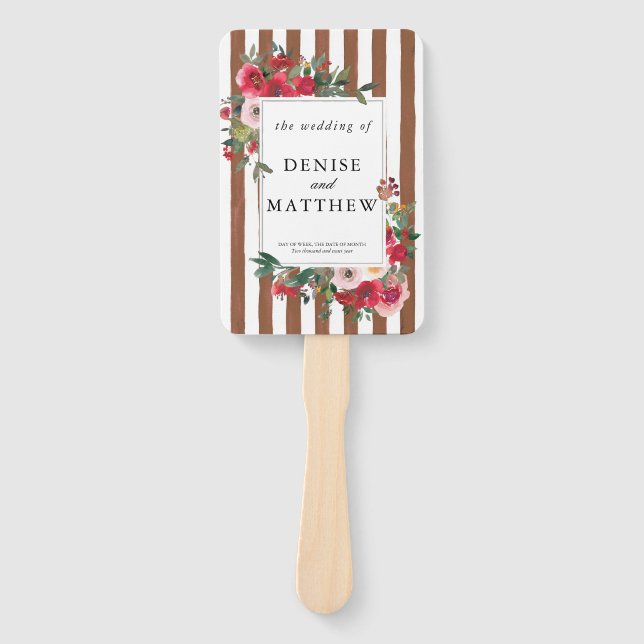 Caramel Café Wedding  Hand Fan (Front)