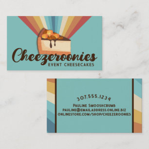 Caramel cheesecake bakery wedding event baking business card