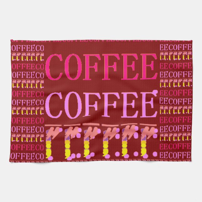Caramel chocolate coffee design kitchen towel (Horizontal)
