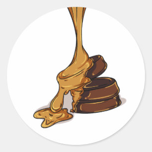 caramel classic round sticker