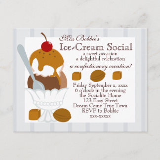 Caramel Covered Ice-Cream Invitation