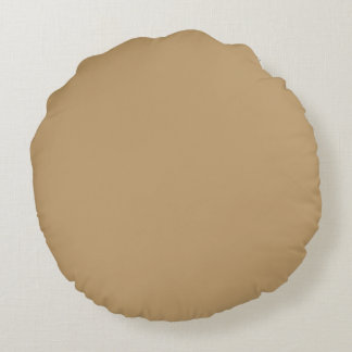 Caramel Cream Brown Solid Colour Pairs to SW 0012 Round Pillow